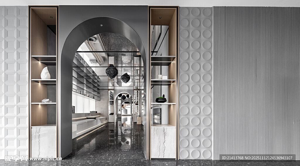 现代拱形走廊空间设计