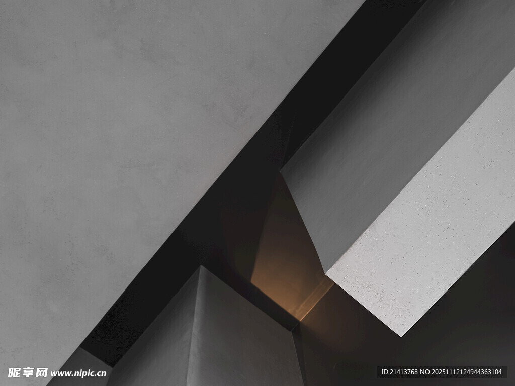 极简几何建筑空间一角