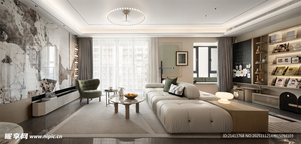 现代简约风豪华客厅空间