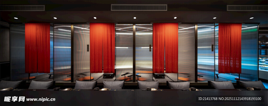 现代会议室多彩墙面座椅