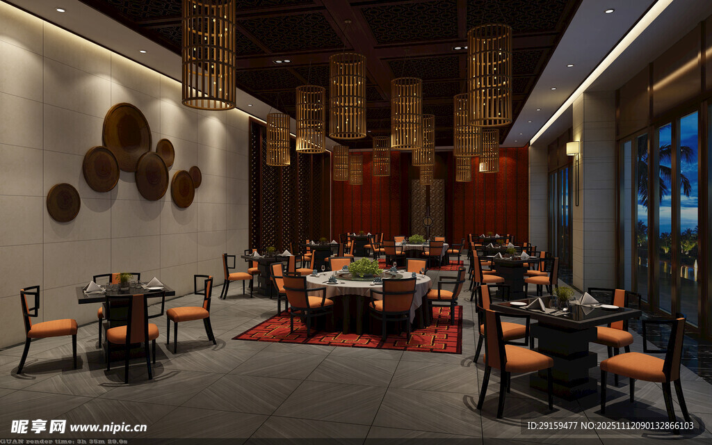 现代风格餐厅室内场景