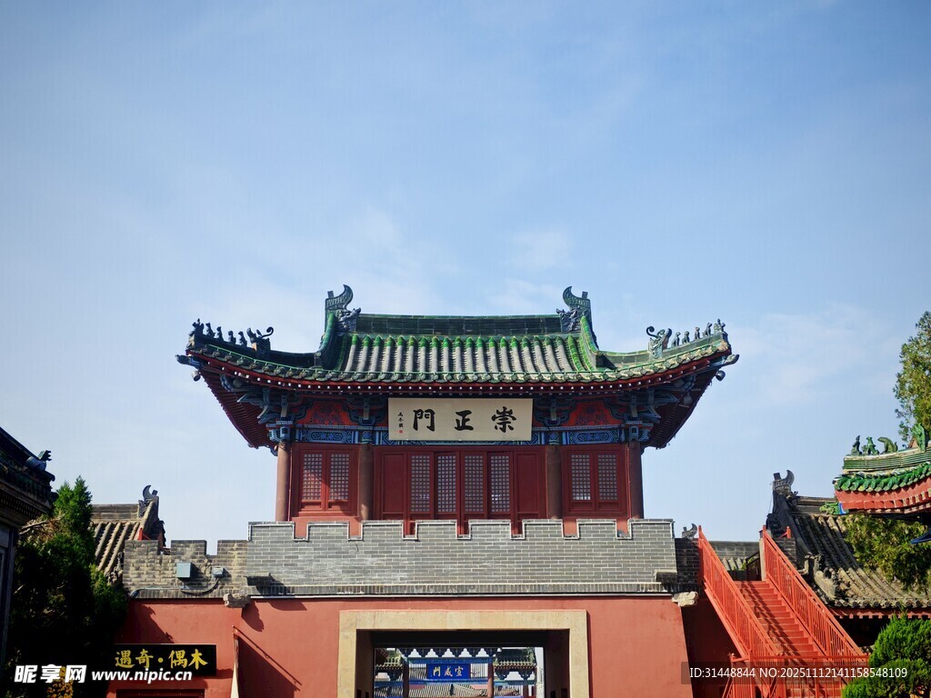 中式古建筑城楼景观