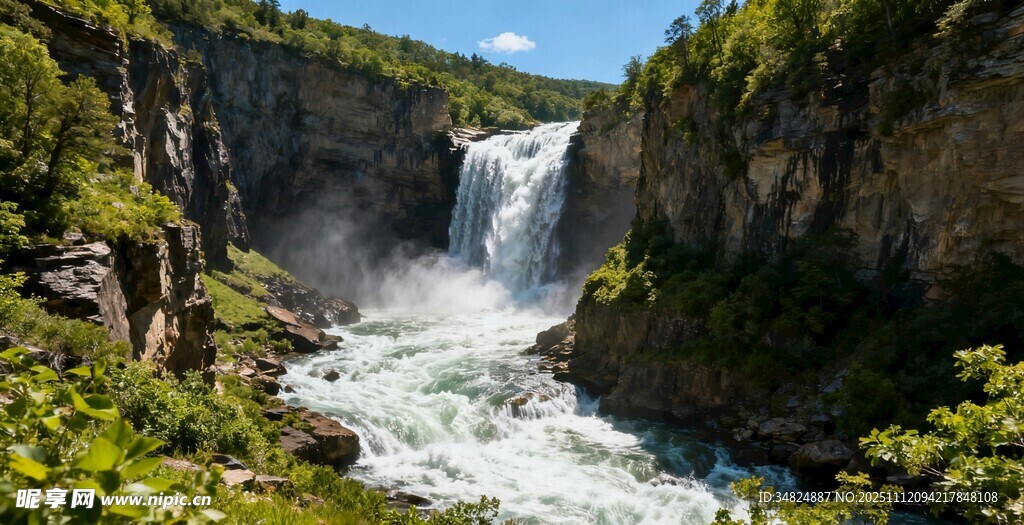 山间瀑布景观