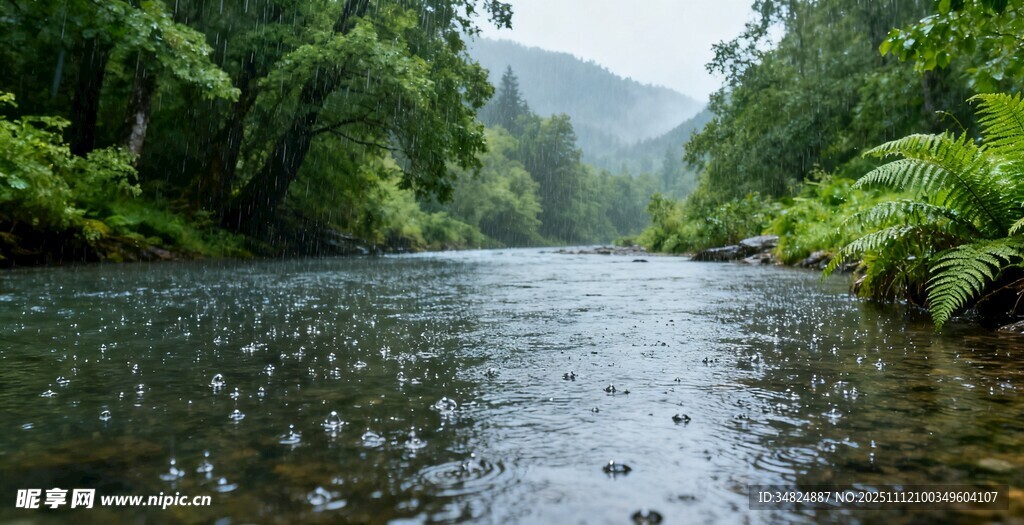雨林中的静谧河流