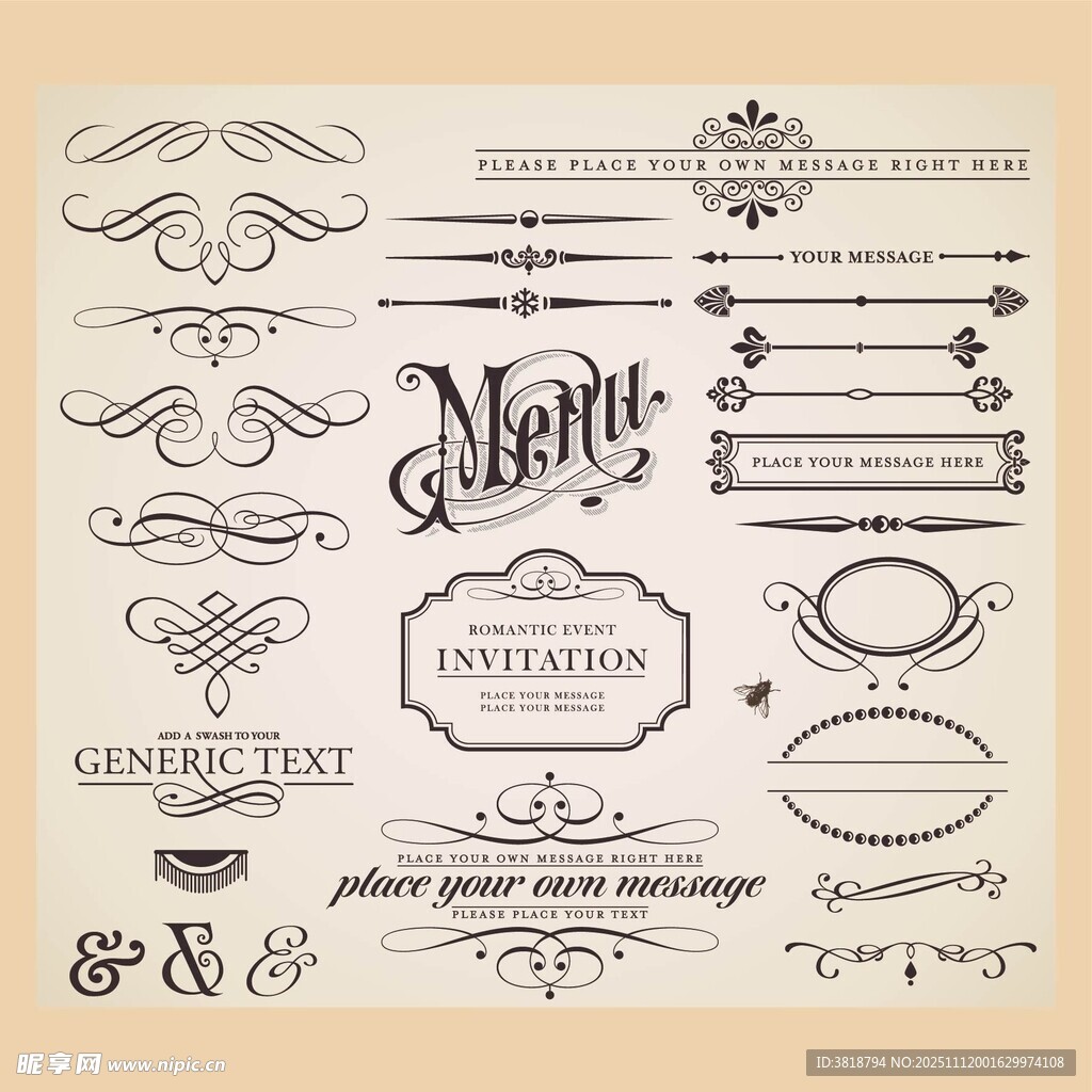 复古装饰性字体设计元素