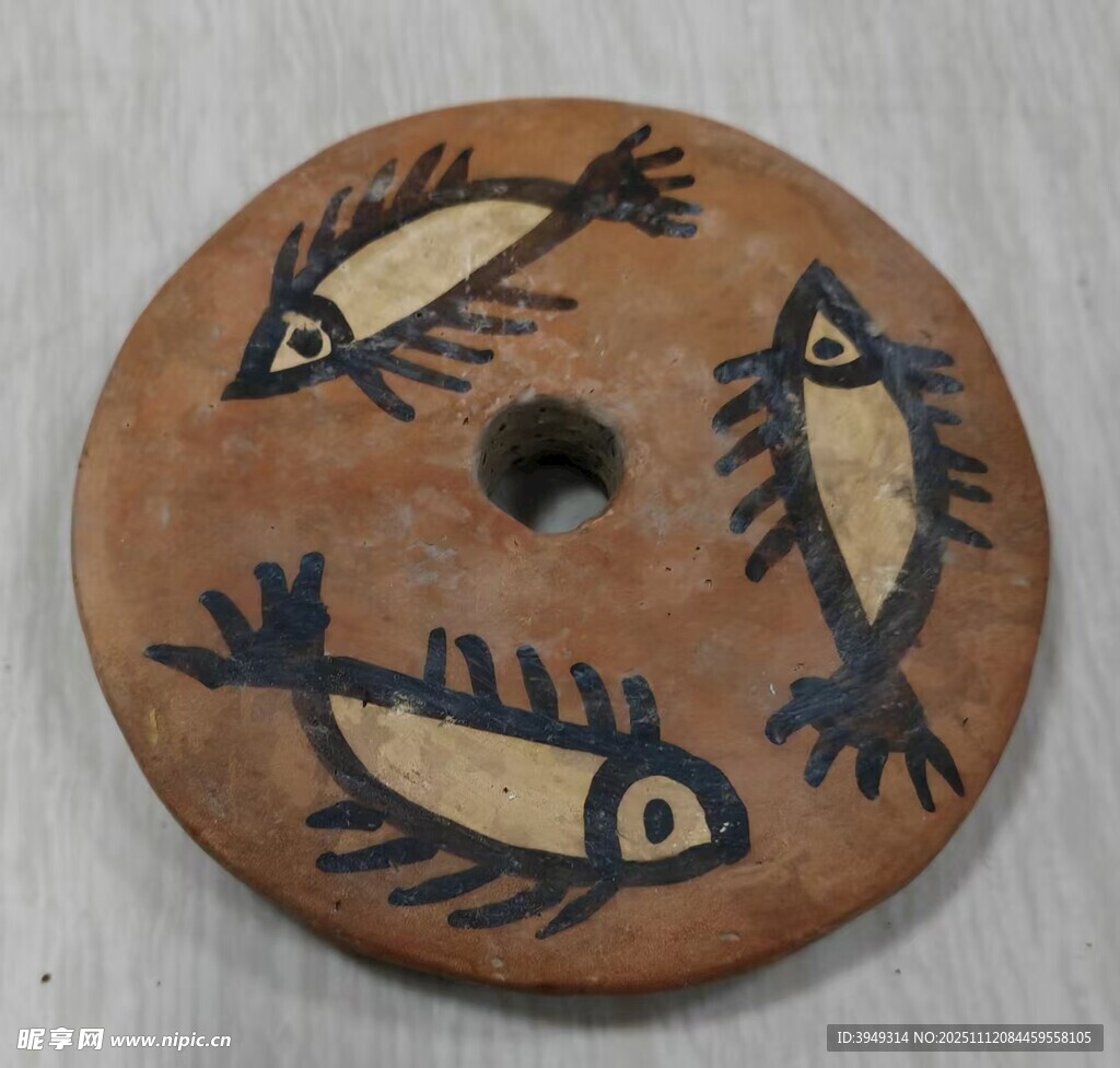 鱼纹陶制圆盘
