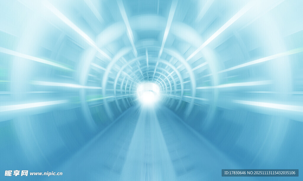 蓝色科技感未来隧道入口