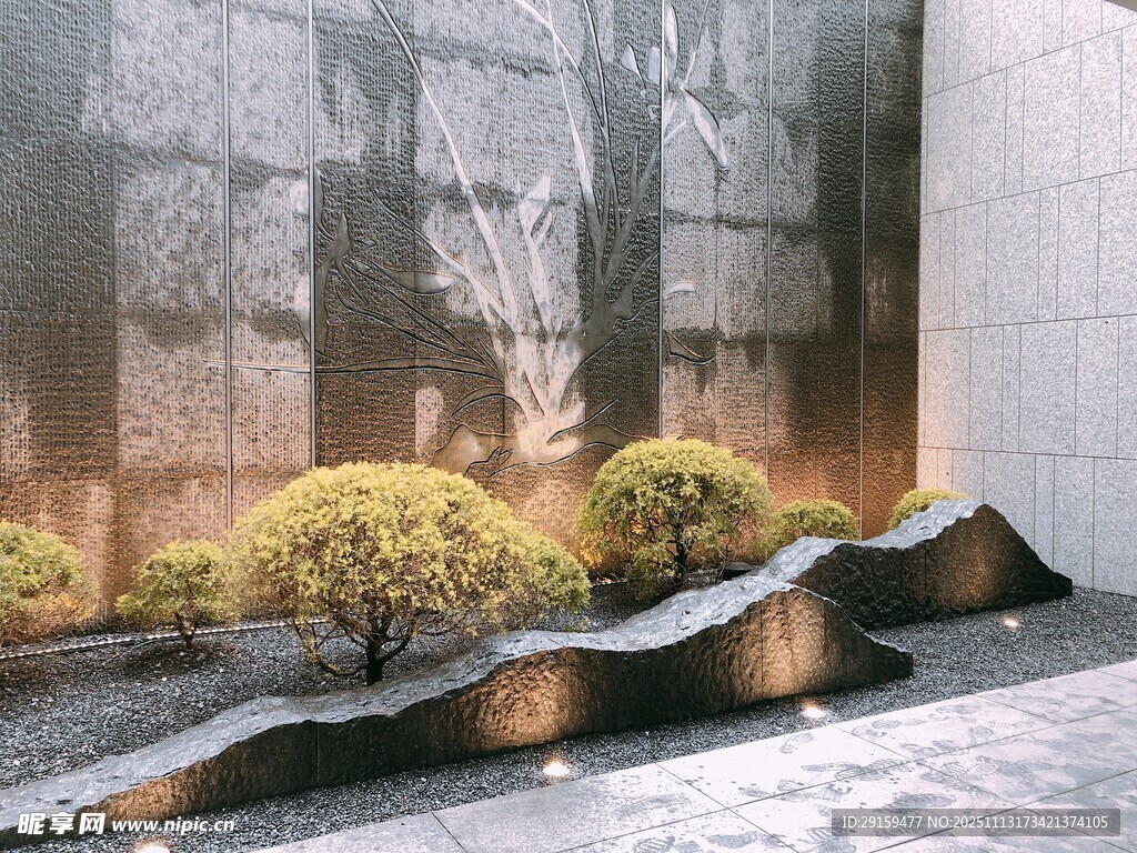 现代景观绿植装饰墙设计