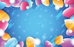 梦幻多彩糖果边框背景图