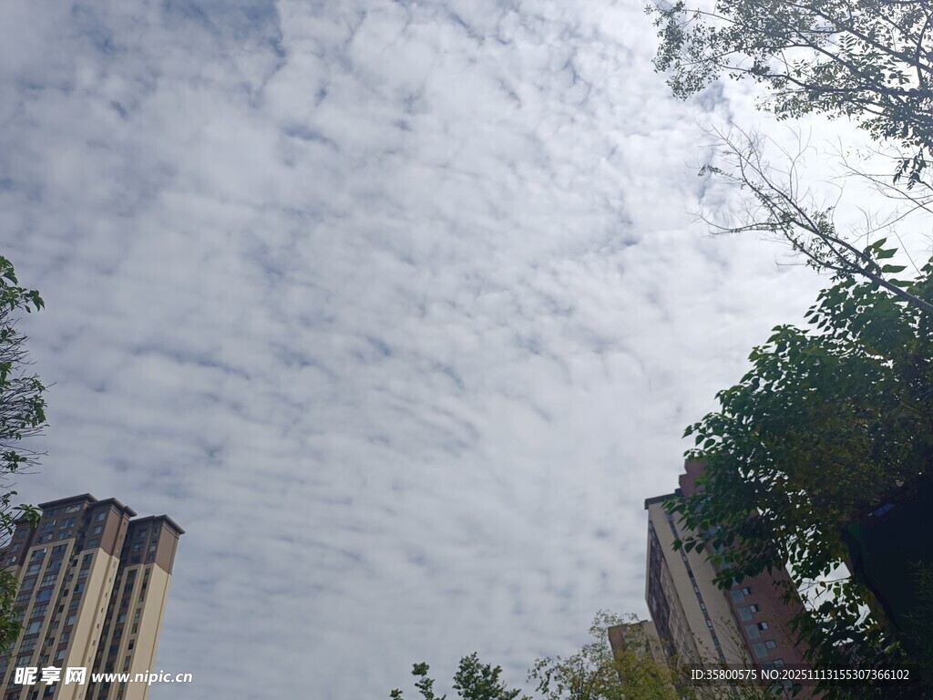 城市上空的云层与高楼