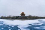 冬日故宫雪景中的角楼
