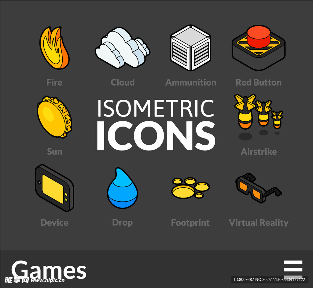 等距游戏图标集合