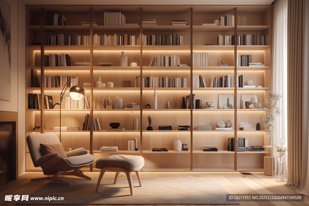 温馨舒适的家庭书房一角