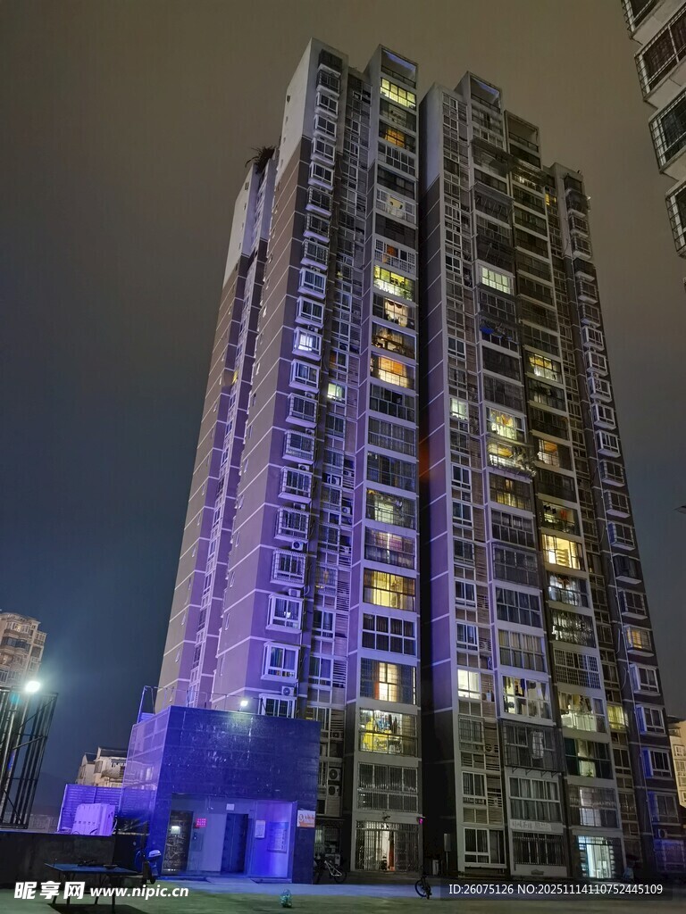 夜晚璀璨高楼夜景