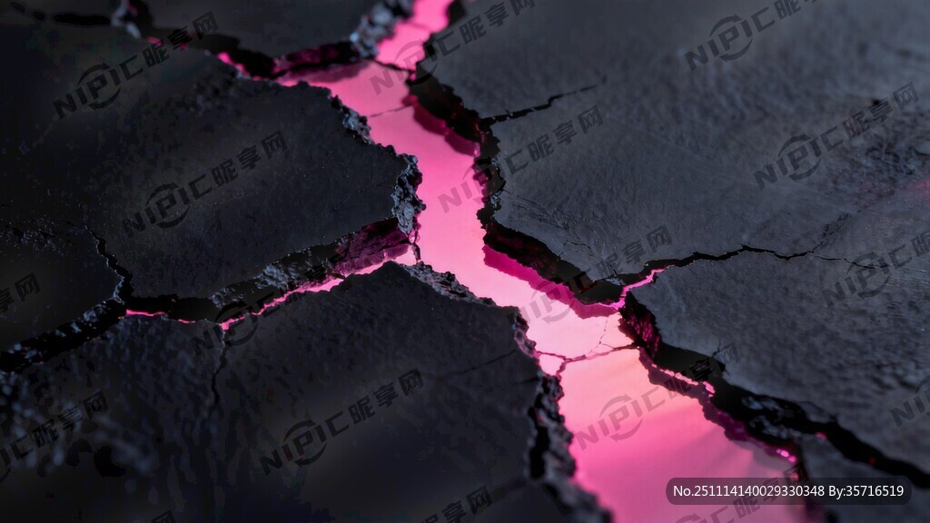 黑色背景裂纹透玫粉色