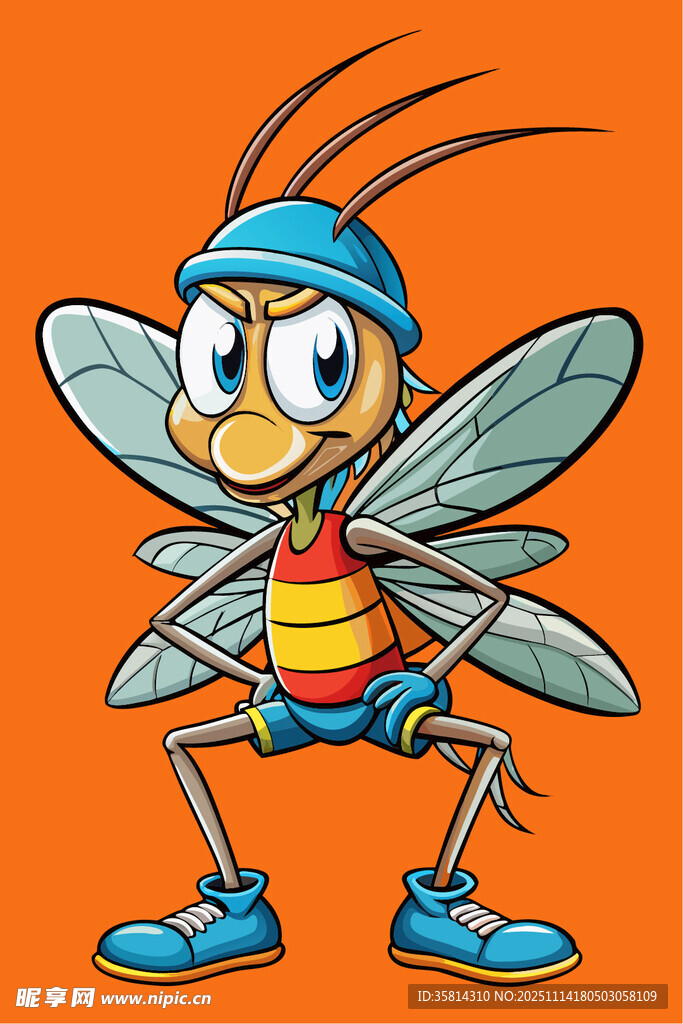卡通蚊子形象活力满满