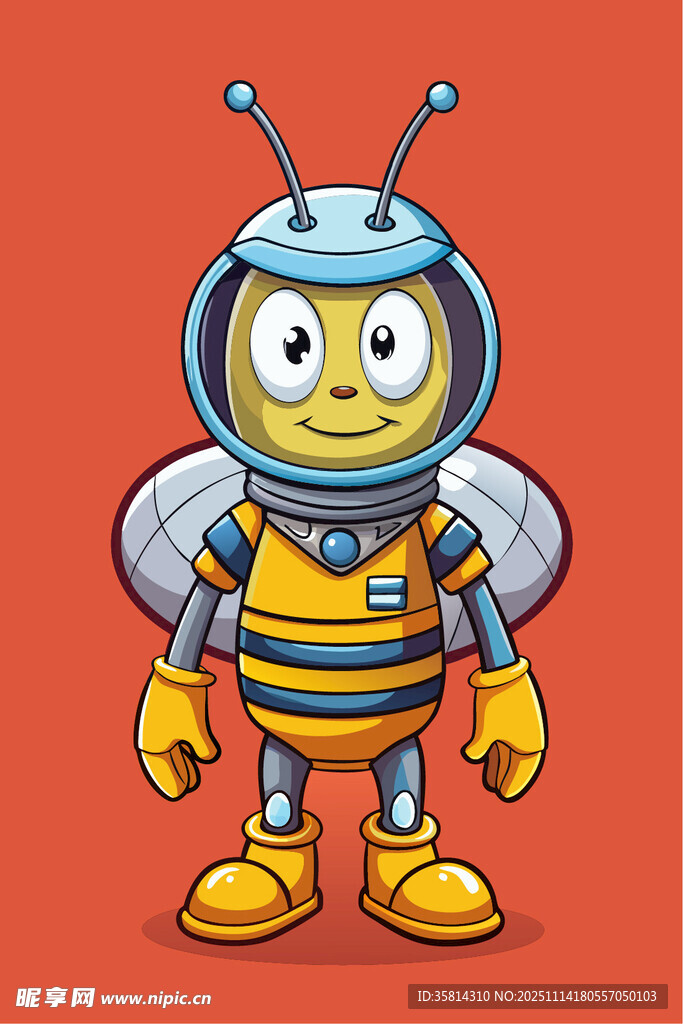 可爱蜜蜂机器人形象