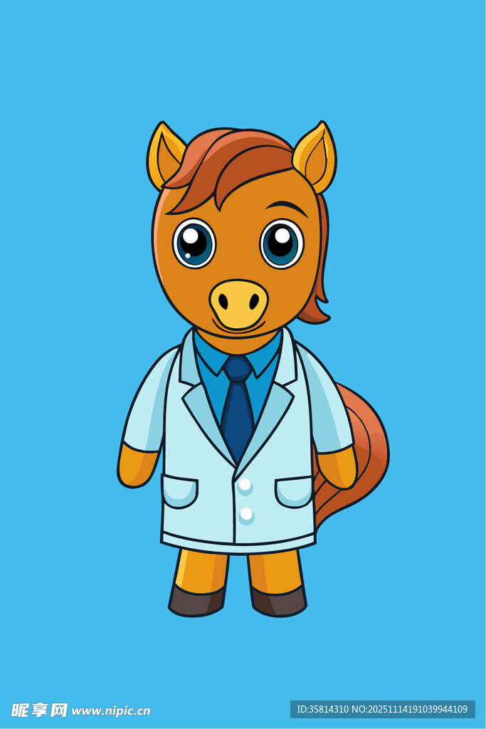 卡通小马医生形象