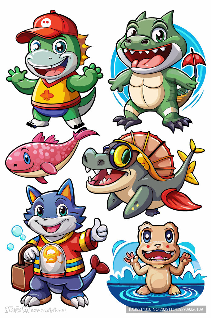 卡通动物角色集合