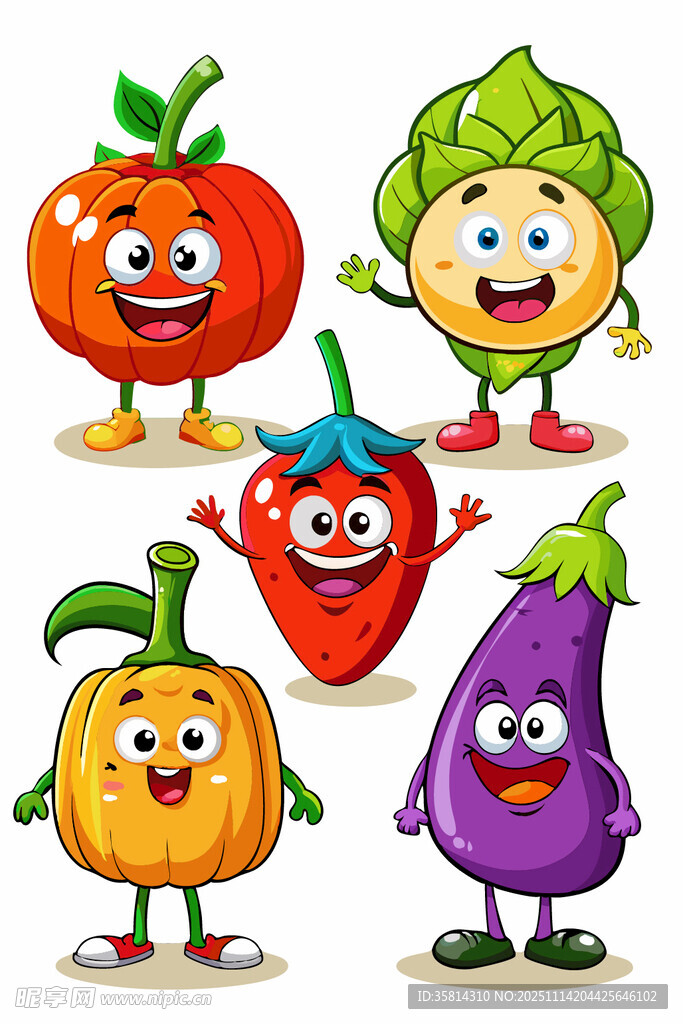 可爱拟人化蔬菜水果集合