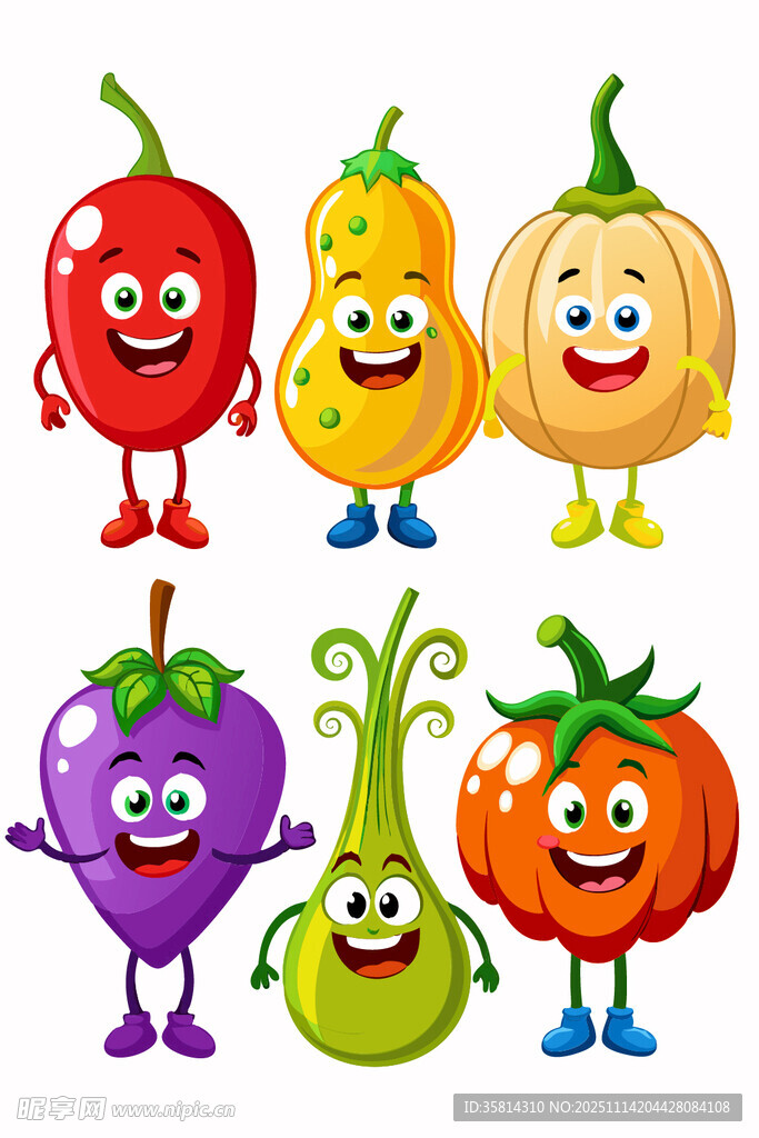 可爱蔬菜卡通形象集合
