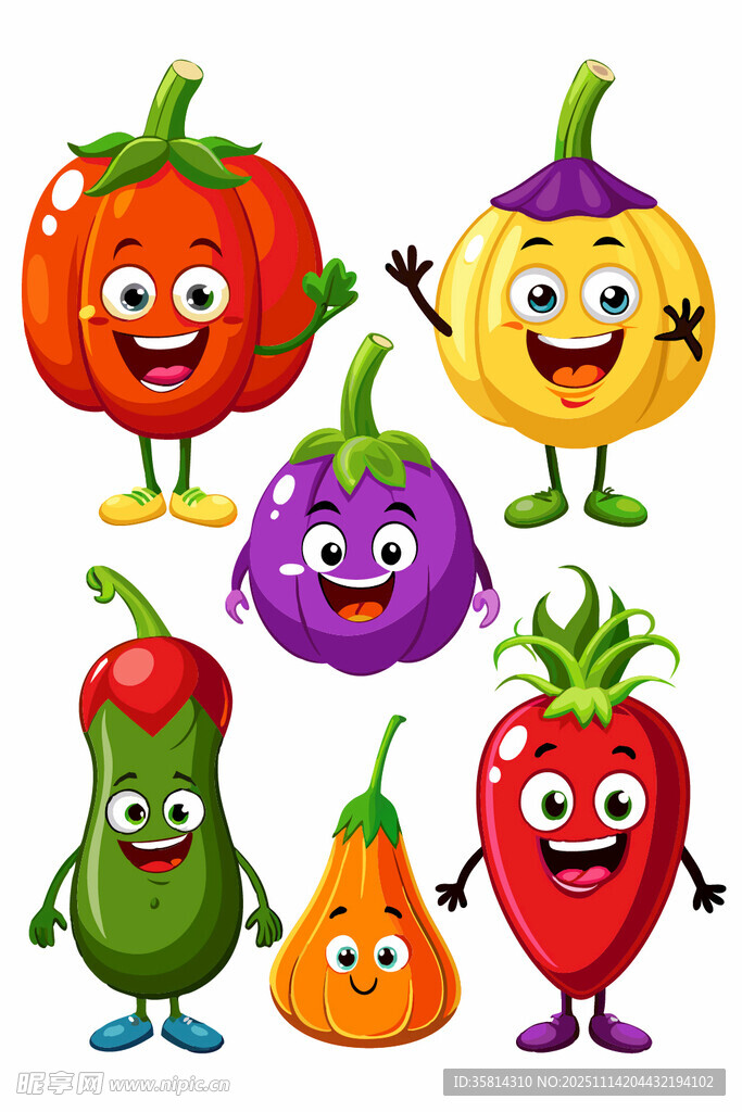 可爱卡通蔬菜大集合