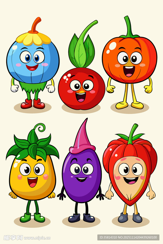 可爱卡通蔬菜水果大集合