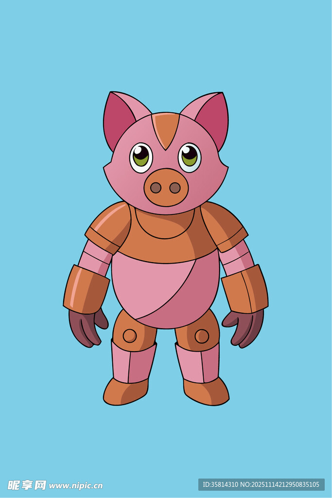 粉色机械猫卡通形象