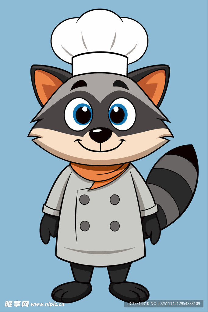 浣熊厨师形象