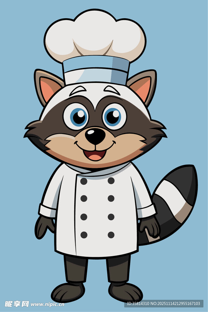 浣熊厨师形象
