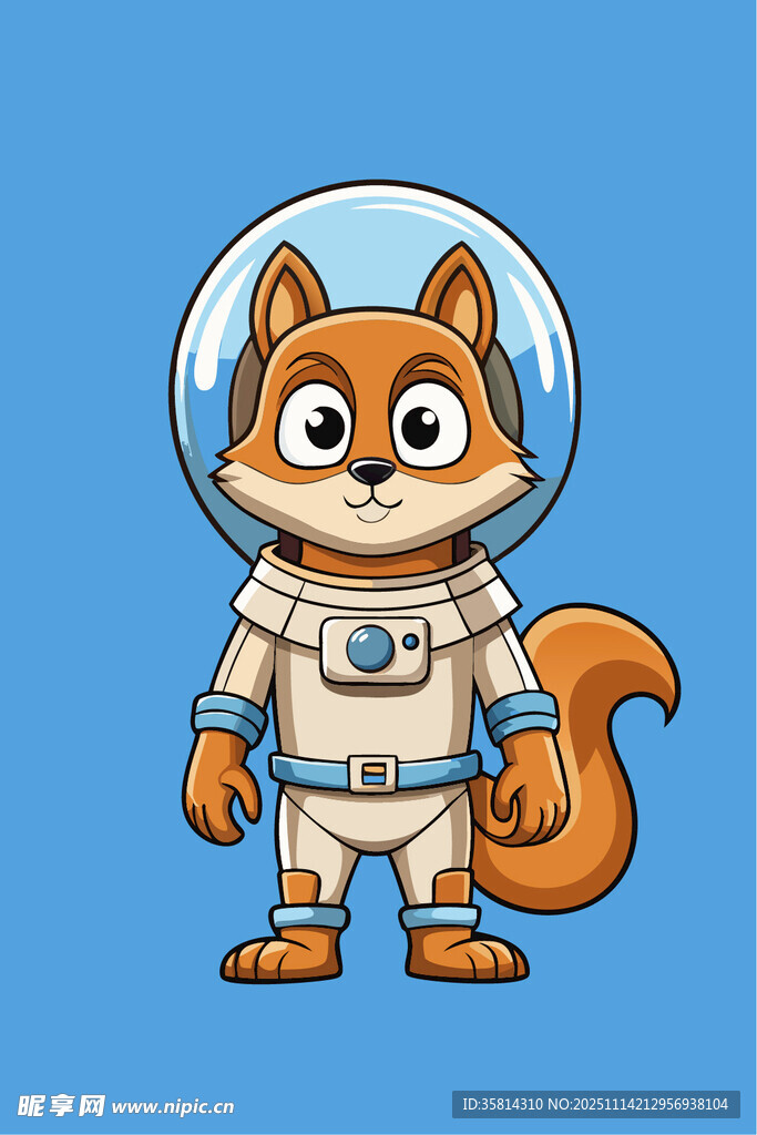 穿宇航服的可爱松鼠