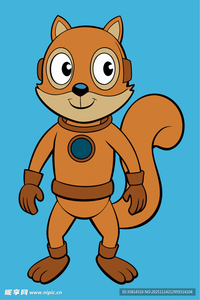 卡通松鼠宇航员形象