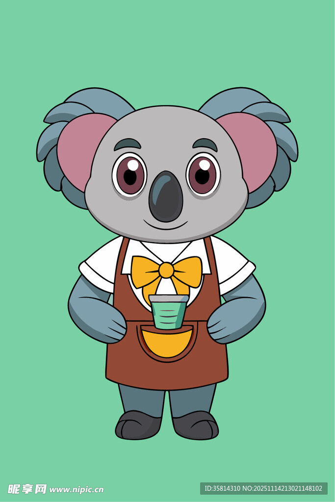 可爱考拉手持奖杯