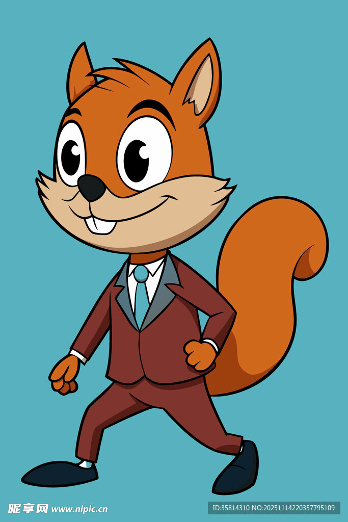 穿西装的俏皮松鼠