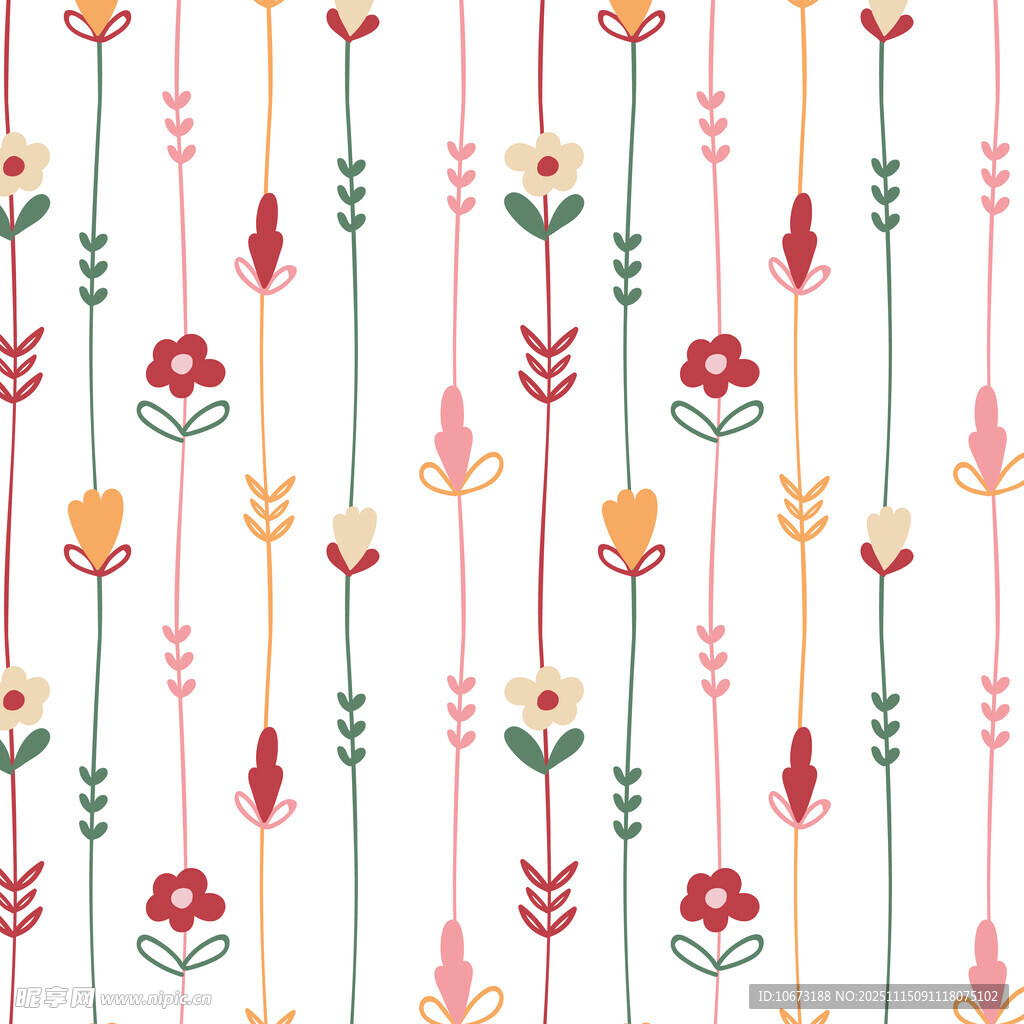 花卉图案无缝背景纹理