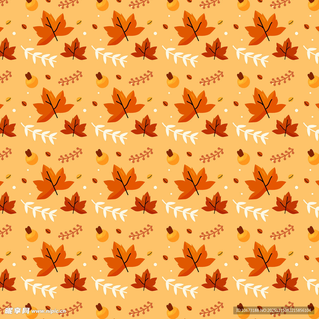 秋季枫叶小鹿图案背景图