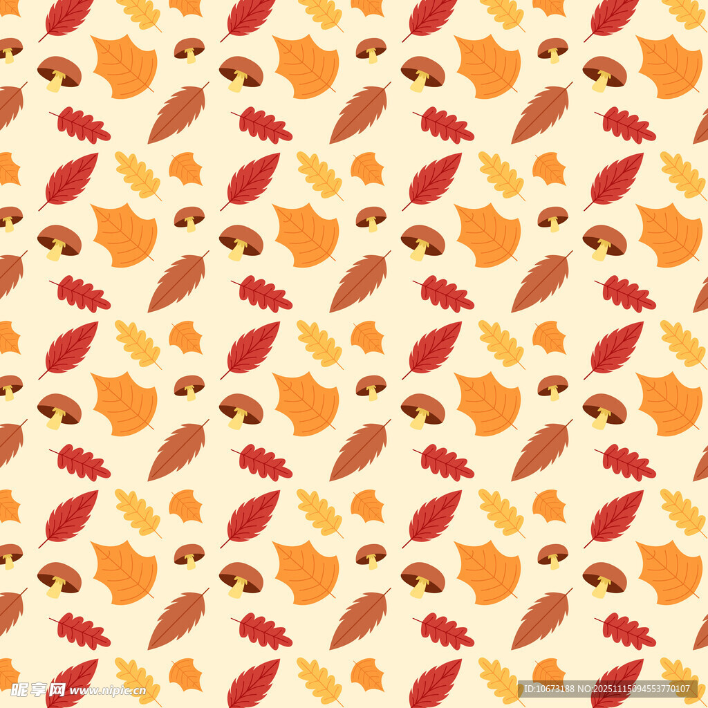 秋季元素无缝图案背景