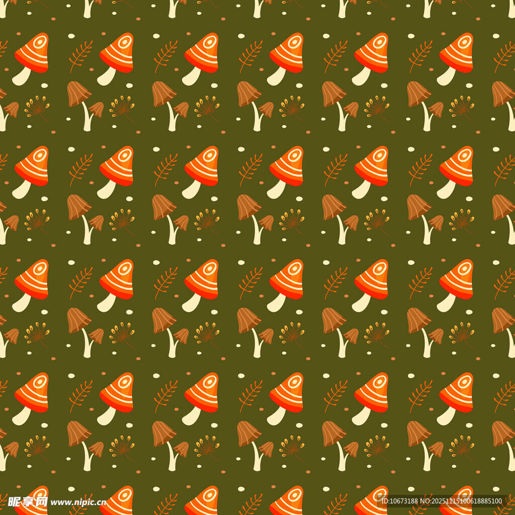 蘑菇图案背景纹理