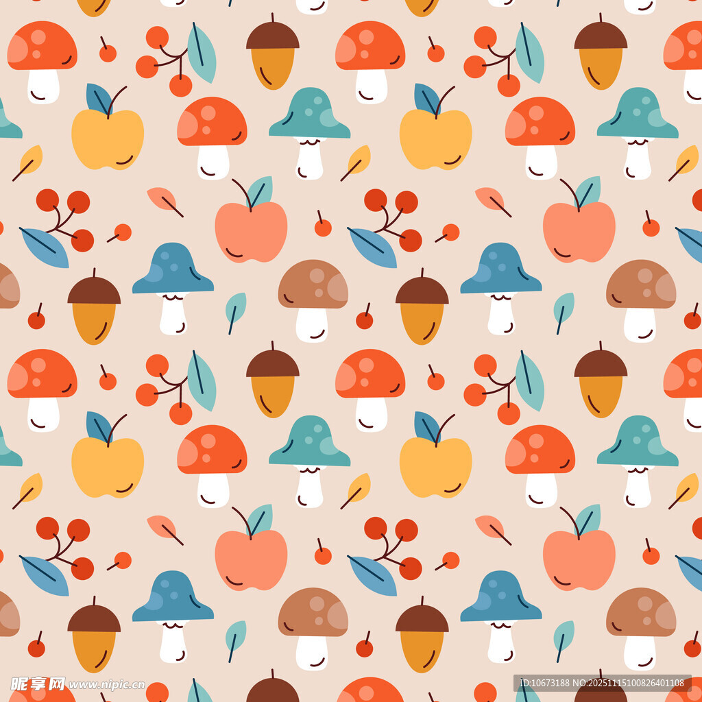 秋季元素无缝图案设计