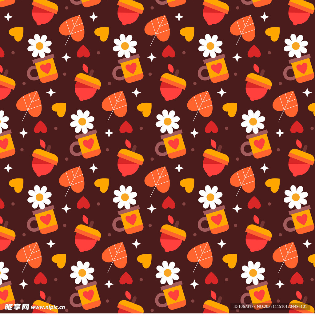 秋季元素无缝图案背景