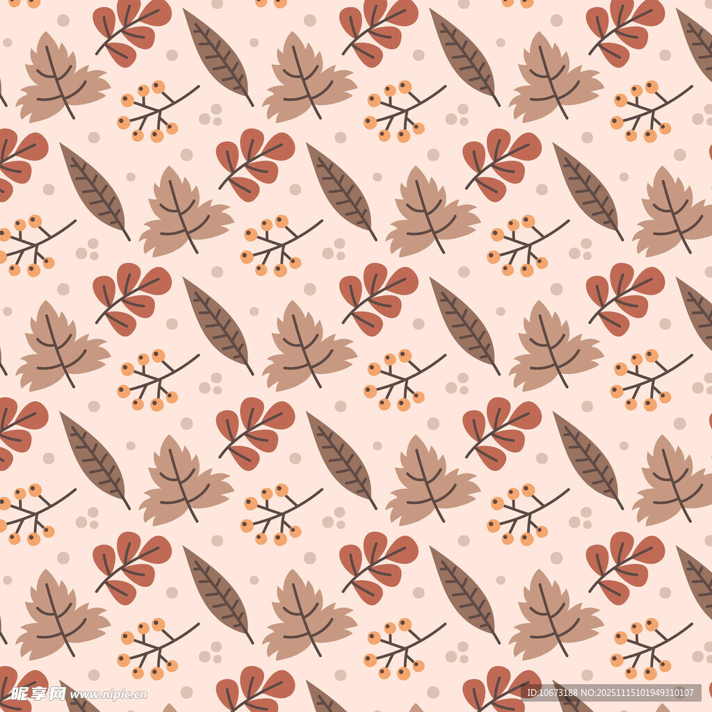 秋季树叶花卉图案背景