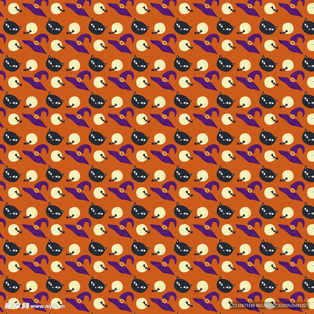 橙色底多彩图案装饰纹理