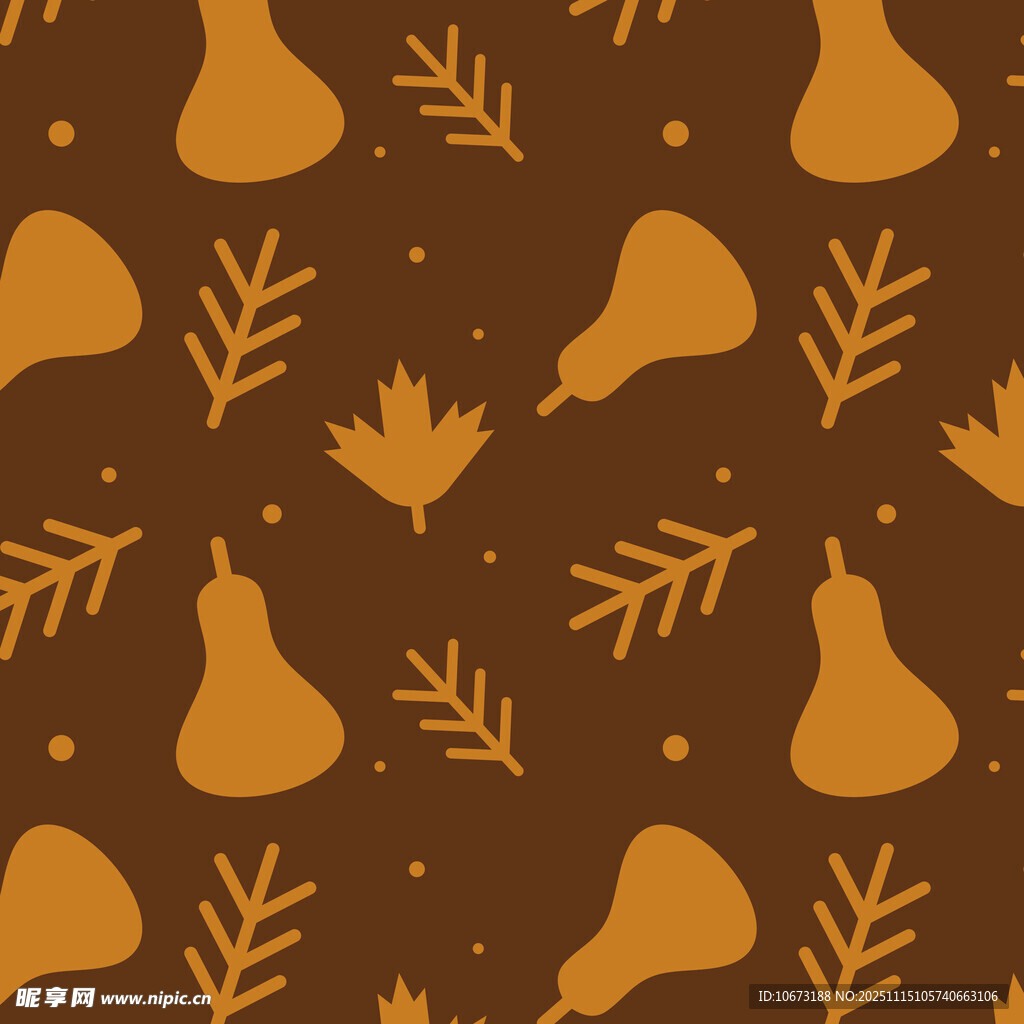 秋季梨子树叶图案背景