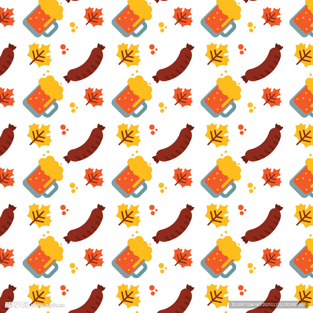 秋季元素无缝图案背景