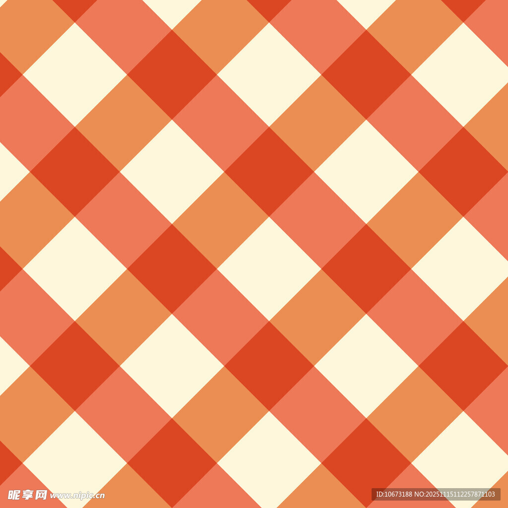 橙白格子几何图案背景