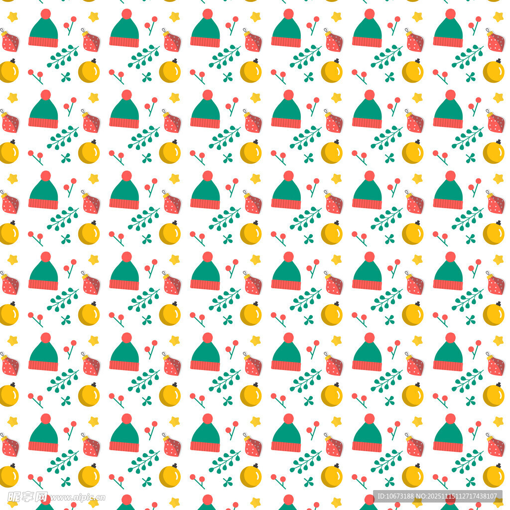 圣诞主题无缝图案背景