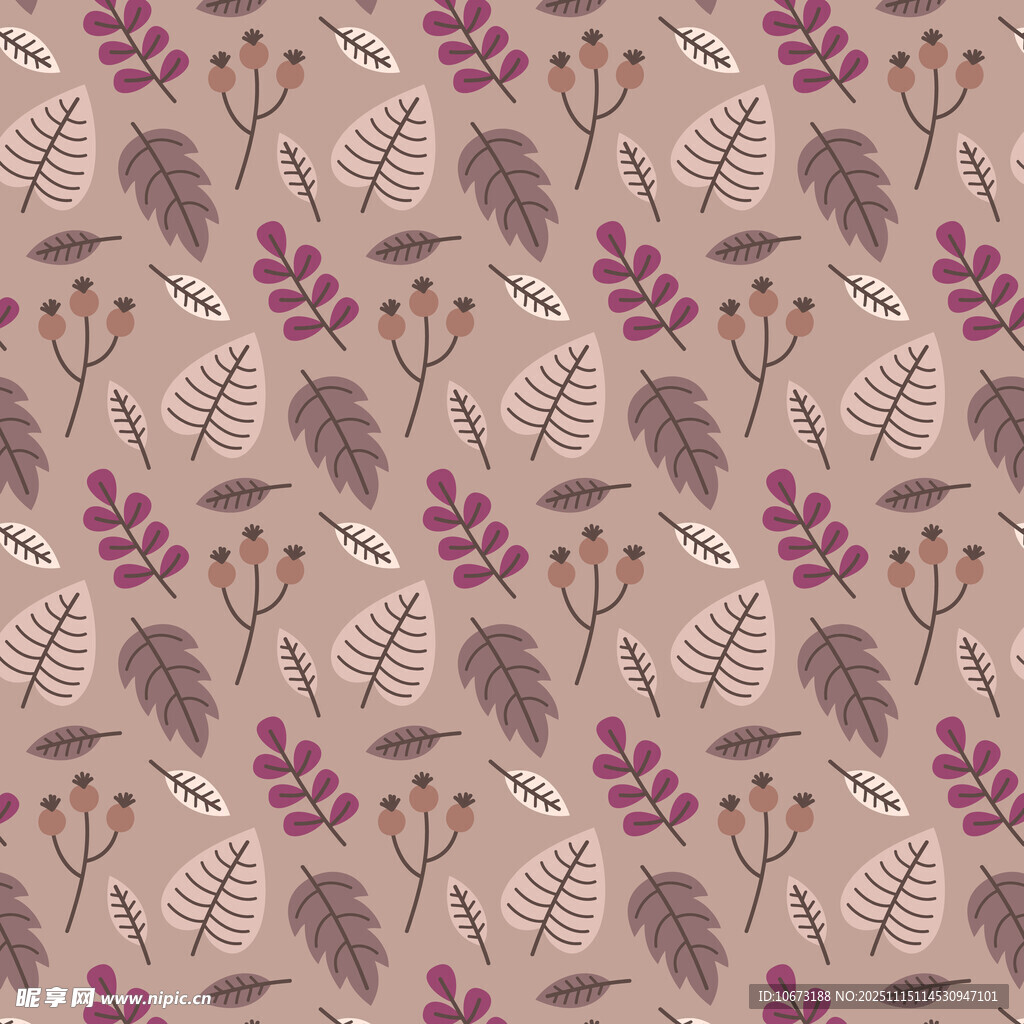 植物花卉无缝图案背景