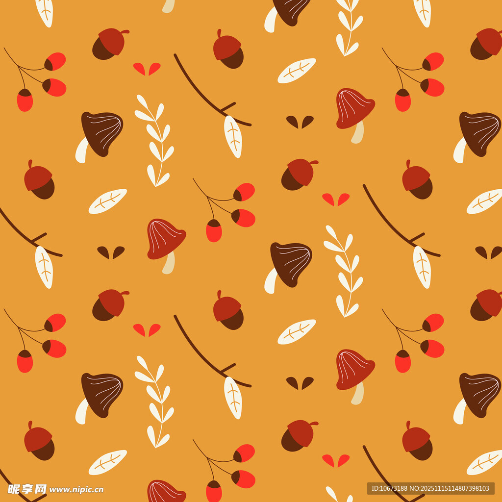 秋季元素无缝图案背景