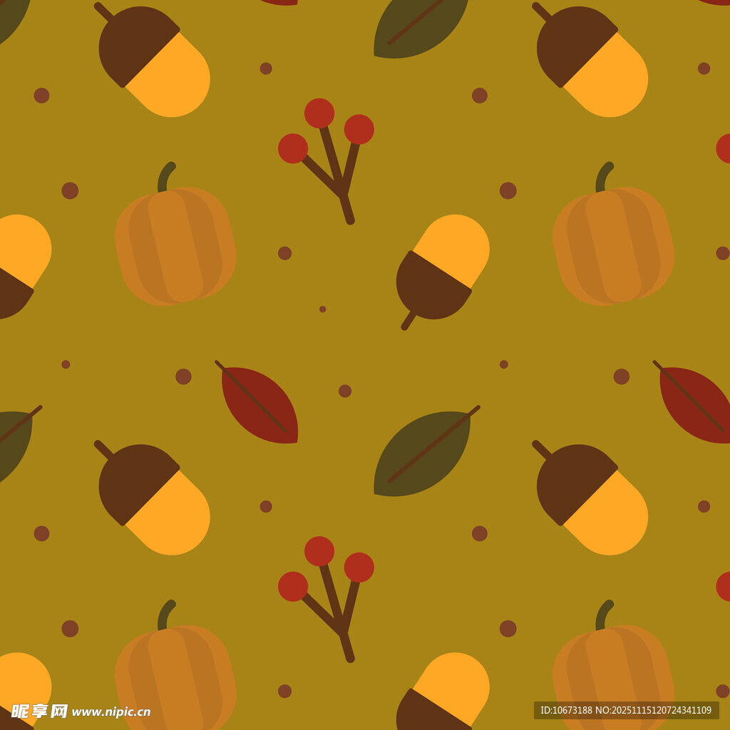 秋季元素无缝图案背景