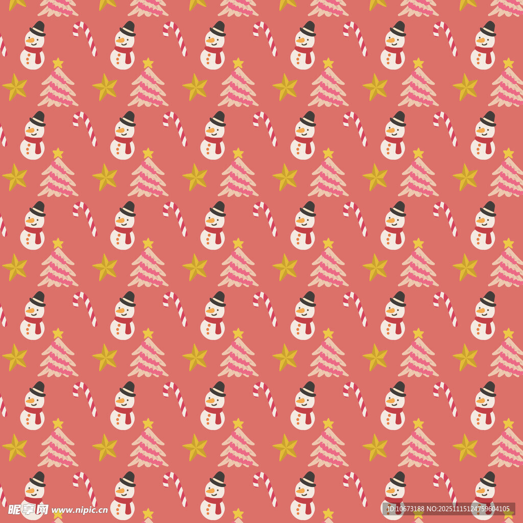圣诞雪人星星图案背景